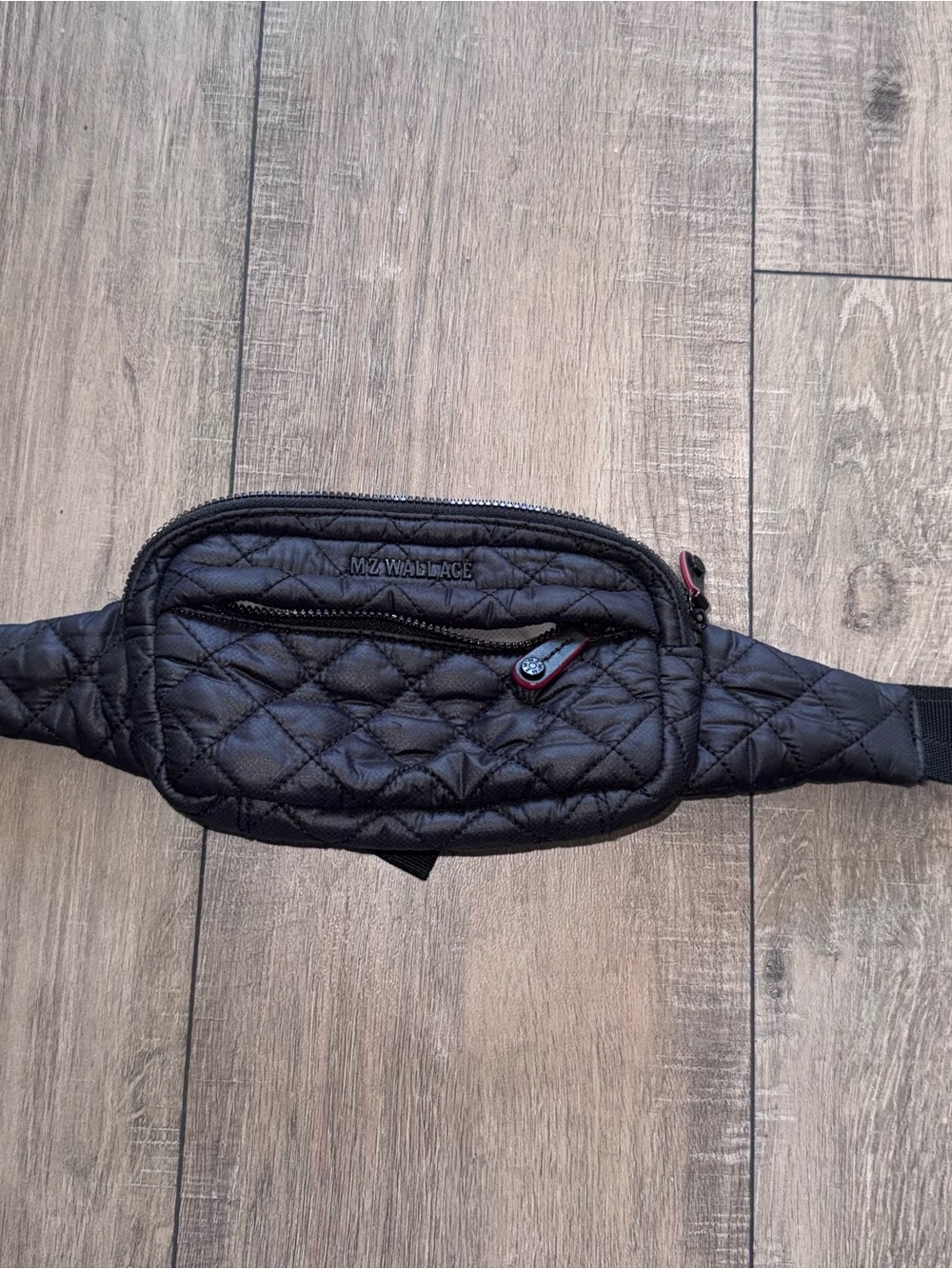 MZ Wallace Black Quilted Crossbody Belt Bag